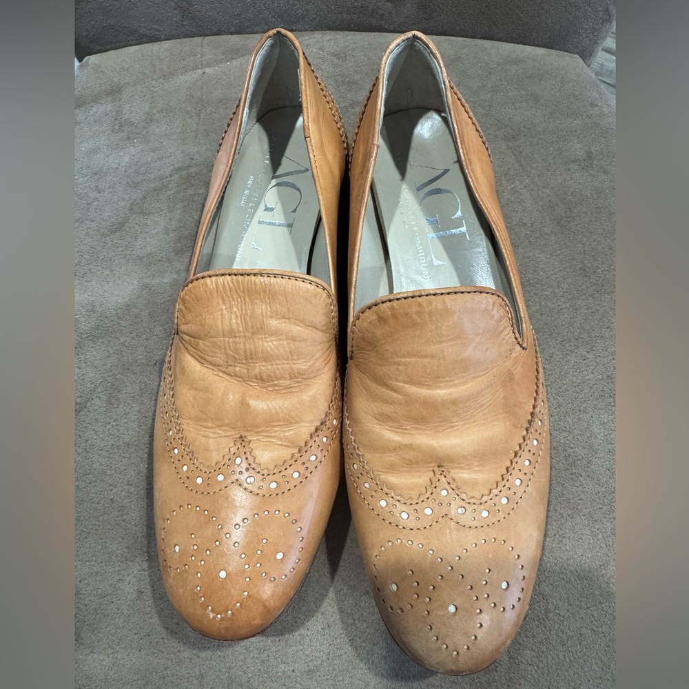 Ag Adriano Goldschmied Tan Leather Loafers